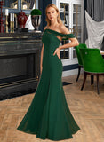 Jacey Trumpet/Mermaid One-Shoulder Floor-Length Chiffon Bridesmaid Dress With Split Front UKP0016490