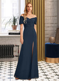 Charlie Sheath/Column V-neck Floor-Length Chiffon Bridesmaid Dress With Split Front UKP0016526