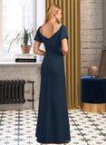 Charlie Sheath/Column V-neck Floor-Length Chiffon Bridesmaid Dress With Split Front UKP0016526