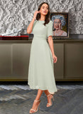 Nicole A-Line Knee-Length Chiffon Bridesmaid Dress UKP0016539