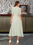 Nicole A-Line Knee-Length Chiffon Bridesmaid Dress UKP0016539