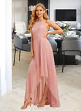 Serena A-Line Halter Asymmetrical Chiffon Bridesmaid Dress With Ruffle UKP0016649