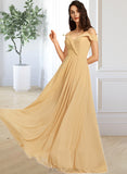 Veronica A-Line V-neck Floor-Length Chiffon Bridesmaid Dress UKP0016650