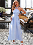 Mildred A-Line Halter Ankle-Length Chiffon Bridesmaid Dress UKP0016668