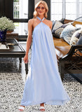 Mildred A-Line Halter Ankle-Length Chiffon Bridesmaid Dress UKP0016668