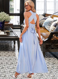 Mildred A-Line Halter Ankle-Length Chiffon Bridesmaid Dress UKP0016668