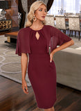 Alyson Round Neck 1/2 Sleeves Elegant Bodycon Cotton Blends Midi Dresses UKP0016692