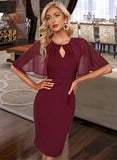 Alyson Round Neck 1/2 Sleeves Elegant Bodycon Cotton Blends Midi Dresses UKP0016692