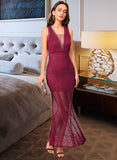 Chloe V-Neck Sleeveless Elegant Bodycon Lace Maxi Dresses UKP0016810