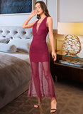 Chloe V-Neck Sleeveless Elegant Bodycon Lace Maxi Dresses UKP0016810