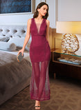 Chloe V-Neck Sleeveless Elegant Bodycon Lace Maxi Dresses UKP0016810