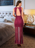 Chloe V-Neck Sleeveless Elegant Bodycon Lace Maxi Dresses UKP0016810