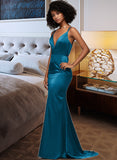 Mayra V-Neck Sleeveless Bodycon silk like satin Charmeuse Charmeuse Maxi Dresses UKP0016814