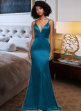 Mayra V-Neck Sleeveless Bodycon silk like satin Charmeuse Charmeuse Maxi Dresses UKP0016814