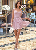 Maritza V-Neck Sleeveless Elegant A-line Chiffon Mini Dresses UKP0016841