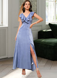 Jaylyn Split Front Cowl Neck Sleeveless Elegant A-line Satin Midi Dresses UKP0016856