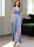 Jaylyn Split Front Cowl Neck Sleeveless Elegant A-line Satin Midi Dresses UKP0016856