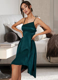 Pam One Shoulder Sleeveless Sexy A-line Satin Midi Dresses UKP0016882