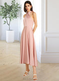 Mariam Halter Sleeveless Elegant A-line Cotton Blends Midi Dresses UKP0016909