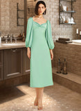 Rosemary Square Neck Long Sleeves Elegant A-line Cotton Blends Midi Dresses UKP0016911