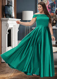 Rosemary Ball-Gown/Princess Off the Shoulder Floor-Length Satin Bridesmaid Dress UKP0016928