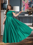 Rosemary Ball-Gown/Princess Off the Shoulder Floor-Length Satin Bridesmaid Dress UKP0016928