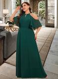 Maren A-Line Scoop Floor-Length Chiffon Bridesmaid Dress UKP0016935