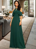 Maren A-Line Scoop Floor-Length Chiffon Bridesmaid Dress UKP0016935