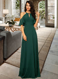 Maren A-Line Scoop Floor-Length Chiffon Bridesmaid Dress UKP0016935