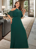 Maren A-Line Scoop Floor-Length Chiffon Bridesmaid Dress UKP0016935