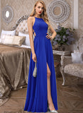 Estrella A-line Scoop Floor-Length Chiffon Bridesmaid Dress UKP0016938