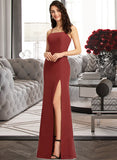 Pearl Sheath/Column Square Floor-Length Chiffon Bridesmaid Dress UKP0016944