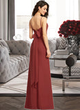 Pearl Sheath/Column Square Floor-Length Chiffon Bridesmaid Dress UKP0016944