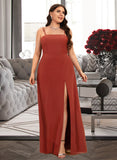 Pearl Sheath/Column Square Floor-Length Chiffon Bridesmaid Dress UKP0016944