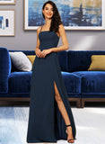 Pamela A-line Square Floor-Length Chiffon Bridesmaid Dress UKP0016945