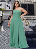 Noemi A-line Square Floor-Length Chiffon Bridesmaid Dress UKP0016948