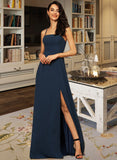 Anaya A-line Square Floor-Length Chiffon Bridesmaid Dress UKP0016952