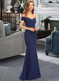 Katelyn Trumpet/Mermaid Off the Shoulder Floor-Length Stretch Crepe Bridesmaid Dress UKP0016959