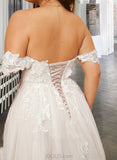 Lynn Ball-Gown/Princess Sweetheart Sweep Train Tulle Lace Wedding Dress UKP0016963