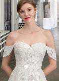 Lynn Ball-Gown/Princess Sweetheart Sweep Train Tulle Lace Wedding Dress UKP0016963