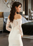 Danika Trumpet/Mermaid Off-the-Shoulder Court Train Chiffon Wedding Dress With Lace UKP0016964