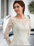 April Ball-Gown/Princess Sweep Train Tulle Lace Wedding Dress UKP0016987