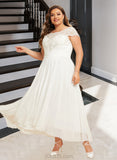 Sam A-Line Scoop Neck Asymmetrical Chiffon Lace Wedding Dress UKP0016988