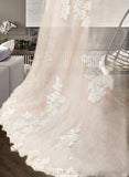 Sophronia Ball-Gown/Princess Illusion Court Train Tulle Lace Wedding Dress With Beading Sequins UKP0017017