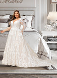 Marie Ball-Gown/Princess V-neck Tulle Lace Wedding Dress UKP0017018