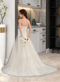 Josephine Ball-Gown/Princess Sweetheart Court Train Tulle Lace Wedding Dress With Ruffle Beading UKP0017024