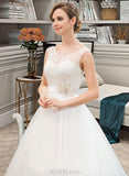 Lauren Ball-Gown/Princess Sweep Train Organza Satin Lace Wedding Dress With Beading Sequins UKP0017025