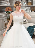 Lauren Ball-Gown/Princess Sweep Train Organza Satin Lace Wedding Dress With Beading Sequins UKP0017025