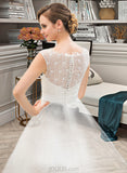 Lauren Ball-Gown/Princess Sweep Train Organza Satin Lace Wedding Dress With Beading Sequins UKP0017025