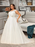 Lauren Ball-Gown/Princess Sweep Train Organza Satin Lace Wedding Dress With Beading Sequins UKP0017025